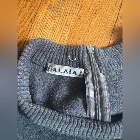 90s Vintage Alaia Grey Bodycon Dress Sz Sm - Picture 4 of 11